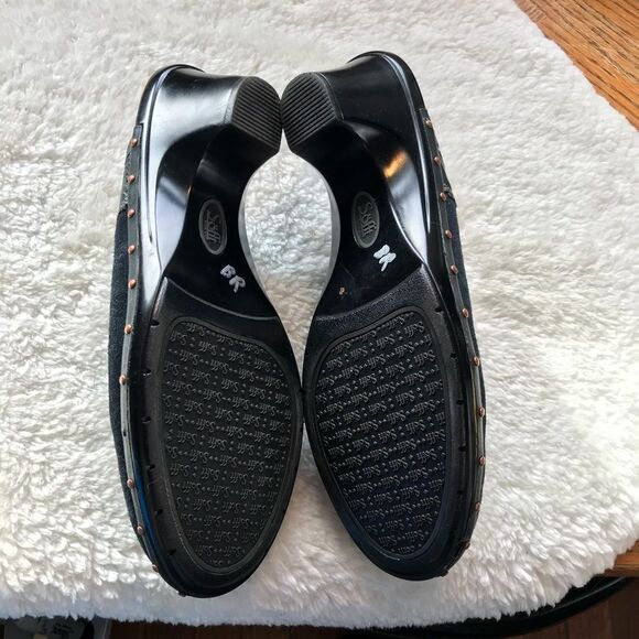 Sofft 9.5 Blue Suede Tooled Leather Heeled Mule - Picture 7 of 7